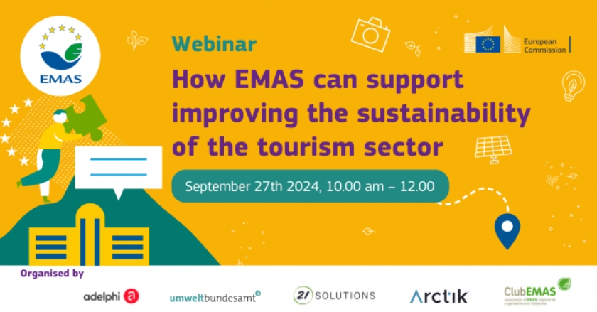 Webinar- Cómo puede EMAS contribuir a mejorar la sostenibilidad del sector turístico. 27 Septiembre. 10:00h.