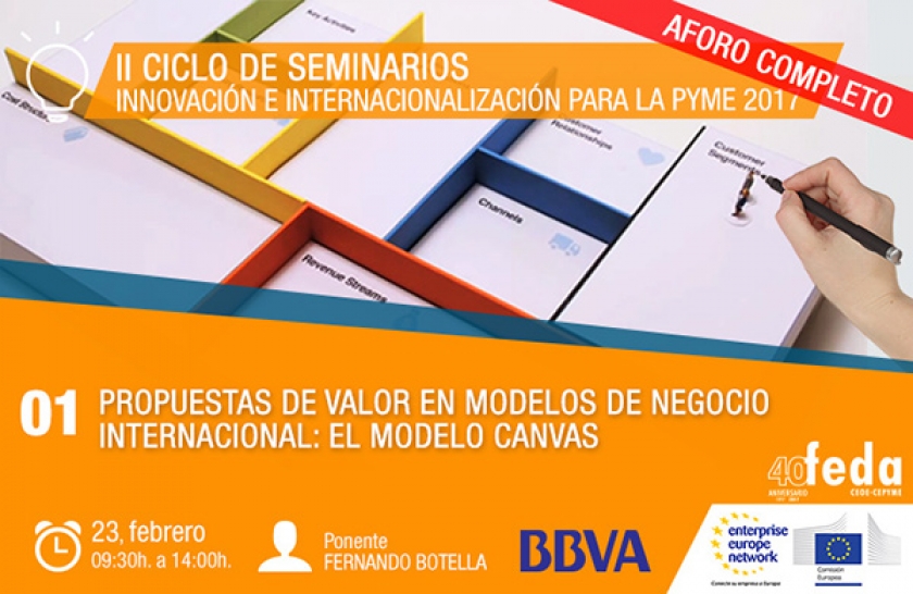 FEDA pone “aforo completo” en el primer seminario de internacionalización, con Fernando Botella  y el modelo canvas