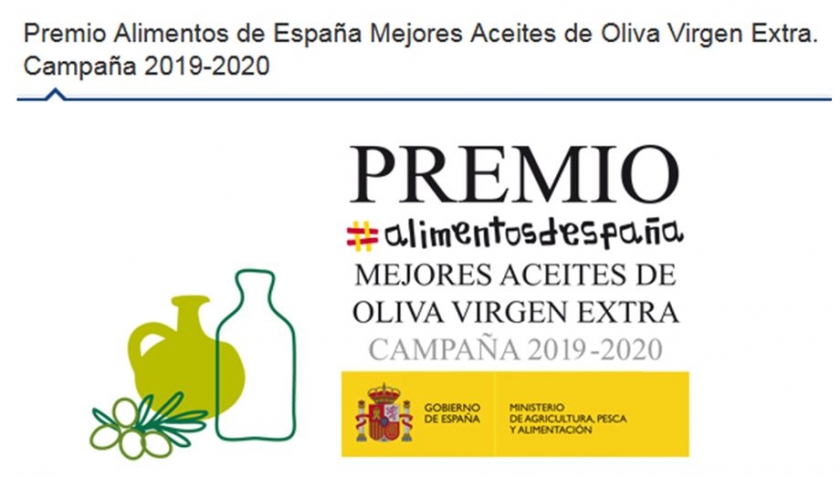 Premio &quot;Alimentos de España Mejores Aceites de Oliva Virgen Extra” Campaña 2019 – 2020