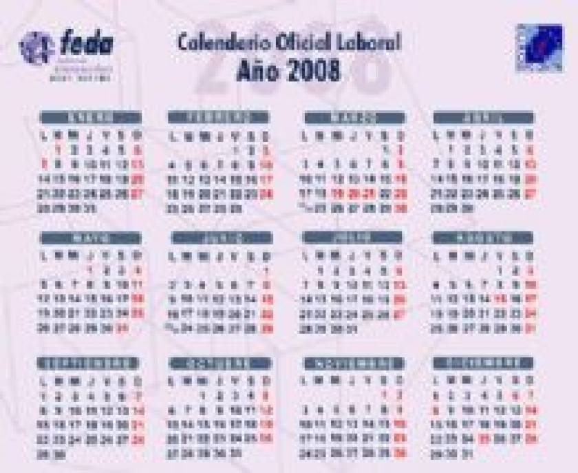 FEDA edita su calendario 2008 y está a disposición de las empresas