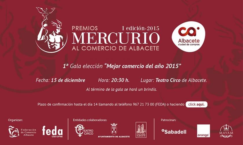 La Federación de Comercio de Albacete presenta mañana los Premios Mercurio al Comercio de Albacete