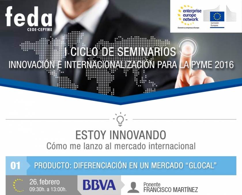 Mañana viernes FEDA inicia el I Ciclo de Seminarios de Innovación e Internacionalización para la Pyme 2016